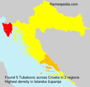 Surname Tubakovic in Croatia Surname Tubakovic in Croatia