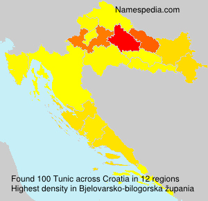 Surname Tunic in Croatia Surname Tunic in Croatia