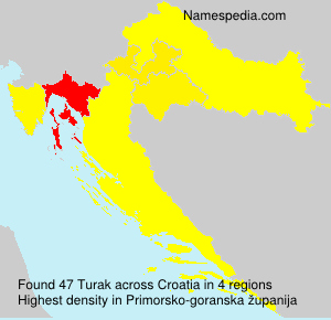 Surname Turak in Croatia Surname Turak in Croatia
