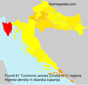 Surname Turcinovic in Croatia Surname Turcinovic in Croatia