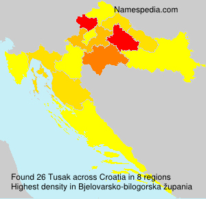 Surname Tusak in Croatia Surname Tusak in Croatia