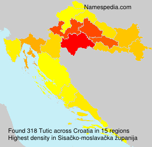 Surname Tutic in Croatia Surname Tutic in Croatia