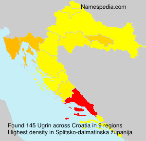 Surname Ugrin in Croatia Surname Ugrin in Croatia