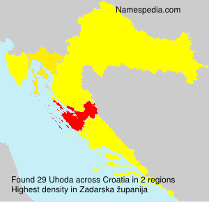 Surname Uhoda in Croatia