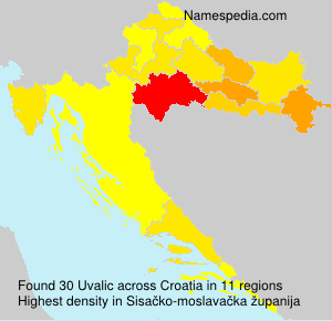 Surname Uvalic in Croatia Surname Uvalic in Croatia
