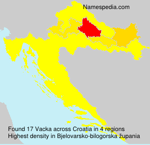 Surname Vacka in Croatia Surname Vacka in Croatia