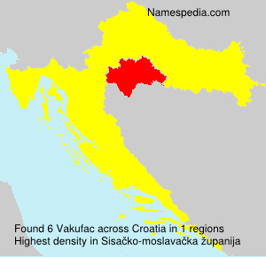 Surname Vakufac in Croatia Surname Vakufac in Croatia
