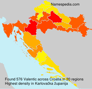 Surname Valentic in Croatia Surname Valentic in Croatia