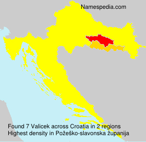 Surname Valicek in Croatia Surname Valicek in Croatia