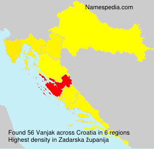Surname Vanjak in Croatia Surname Vanjak in Croatia