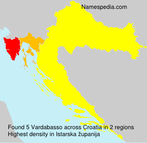 Surname Vardabasso in Croatia Surname Vardabasso in Croatia