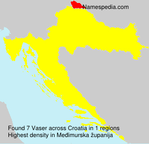 Surname Vaser in Croatia Surname Vaser in Croatia