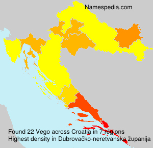 Surname Vego in Croatia Surname Vego in Croatia