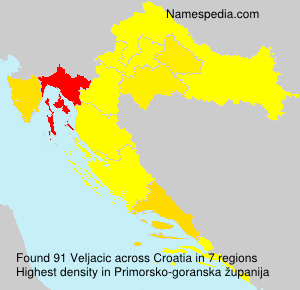 Surname Veljacic in Croatia Surname Veljacic in Croatia