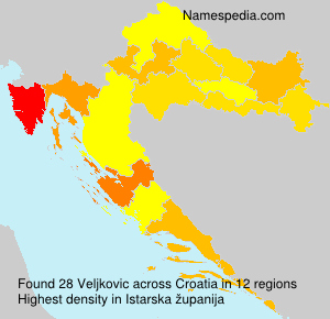 Surname Veljkovic in Croatia Surname Veljkovic in Croatia