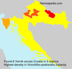 Surname Vernik in Croatia Surname Vernik in Croatia