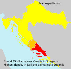 Surname Viljac in Croatia Surname Viljac in Croatia