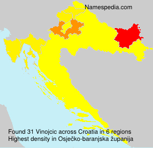 Surname Vinojcic in Croatia Surname Vinojcic in Croatia