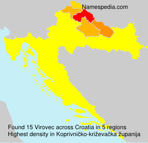 Surname Virovec in Croatia