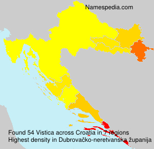 Surname Vistica in Croatia Surname Vistica in Croatia