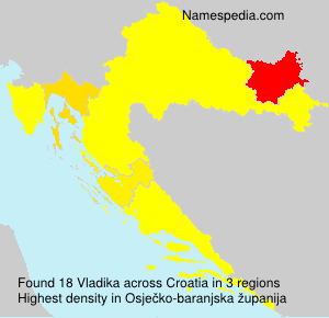 Surname Vladika in Croatia Surname Vladika in Croatia