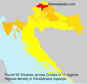 Surname Vocanec in Croatia Surname Vocanec in Croatia