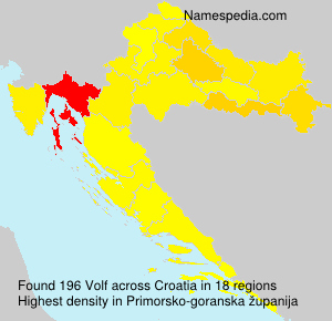 Surname Volf in Croatia Surname Volf in Croatia