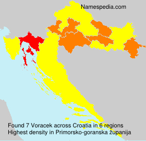 Surname Voracek in Croatia Surname Voracek in Croatia
