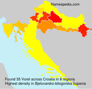 Surname Vorel in Croatia Surname Vorel in Croatia