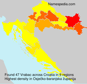 Surname Vrabac in Croatia Surname Vrabac in Croatia