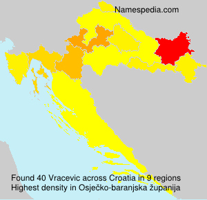 Surname Vracevic in Croatia Surname Vracevic in Croatia