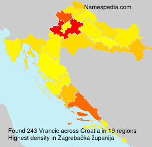 Surname Vrancic in Croatia