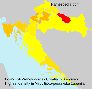 Surname Vranek in Croatia Surname Vranek in Croatia