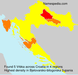 Surname Vrbka in Croatia