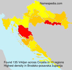 Surname Vrkljan in Croatia