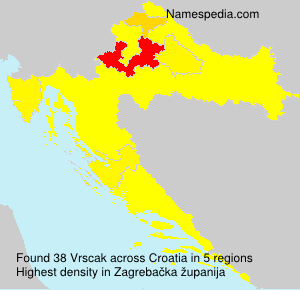Surname Vrscak in Croatia Surname Vrscak in Croatia