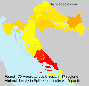 Surname Vucak in Croatia
