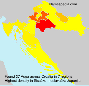 Surname Vuga in Croatia Surname Vuga in Croatia