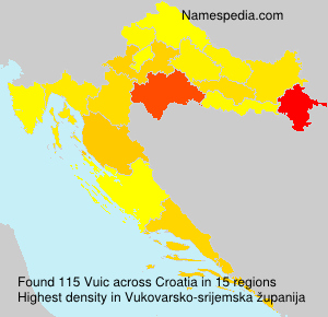 Surname Vuic in Croatia