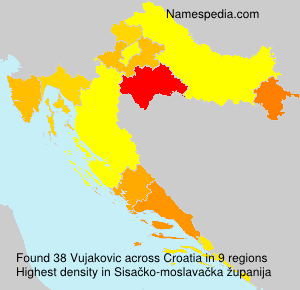 Surname Vujakovic in Croatia Surname Vujakovic in Croatia