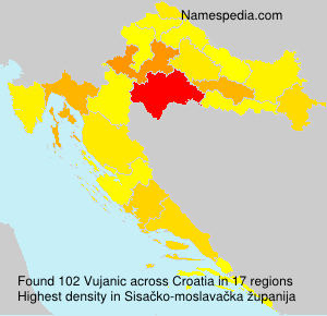 Surname Vujanic in Croatia Surname Vujanic in Croatia