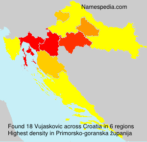 Surname Vujaskovic in Croatia Surname Vujaskovic in Croatia