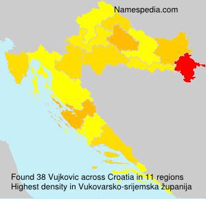 Surname Vujkovic in Croatia Surname Vujkovic in Croatia