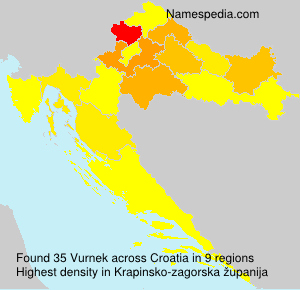 Surname Vurnek in Croatia Surname Vurnek in Croatia