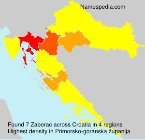 Surname Zaborac in Croatia Surname Zaborac in Croatia
