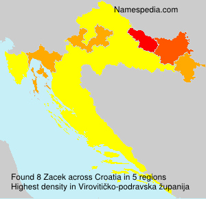 Surname Zacek in Croatia Surname Zacek in Croatia