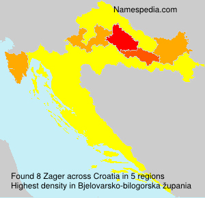 Surname Zager in Croatia Surname Zager in Croatia