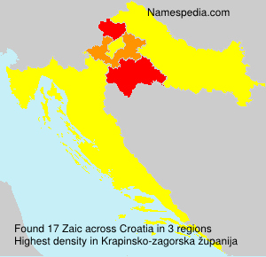 Surname Zaic in Croatia Surname Zaic in Croatia
