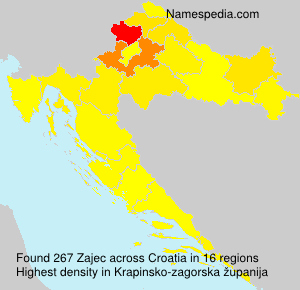 Surname Zajec in Croatia Surname Zajec in Croatia