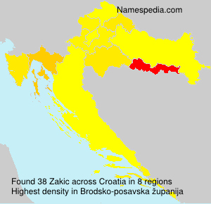 Surname Zakic in Croatia Surname Zakic in Croatia